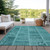 10' X 14' Turquoise Teal Blue And Aqua Patchwork Washable Indoor Outdoor Area Rug