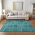 10' X 14' Turquoise Teal Blue And Aqua Patchwork Washable Indoor Outdoor Area Rug