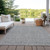 10' X 14' Gray Black And Ivory Geometric Washable Indoor Outdoor Area Rug