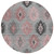 8' Gray Mauve And Charcoal Round Southwestern Washable Indoor Outdoor Area Rug