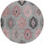 8' Gray Mauve And Charcoal Round Southwestern Washable Indoor Outdoor Area Rug - 880016736014