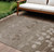 8' X 10' Taupe And Beige Floral Washable Indoor Outdoor Area Rug - 880016542295