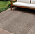 8' X 10' Brown And Ivory Chevron Washable Indoor Outdoor Area Rug