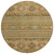 8' Beige Taupe And Gold Round Tribal Washable Indoor Outdoor Area Rug