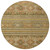 8' Beige Taupe And Gold Round Tribal Washable Indoor Outdoor Area Rug
