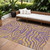9' X 12' Purple And Copper Animal Print Washable Indoor Outdoor Area Rug