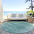 8' Aqua And Teal Blue Round Abstract Washable Indoor Outdoor Area Rug