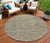 8' Pewter Round Floral Washable Indoor Outdoor Area Rug