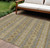 10' X 14' Gold Gray And Silver Floral Medallion Washable Indoor Outdoor Area Rug