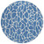 8' Blue And Ivory Round Geometric Washable Indoor Outdoor Area Rug Transitional Style - Blue, Ivory Color