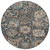 8' Taupe Blue And Beige Round Geometric Washable Indoor Outdoor Area Rug - Taupe, Blue, Beige