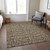 10' X 14' Brown And Ivory Floral Washable Indoor Outdoor Area Rug