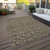 10' X 14' Brown And Ivory Floral Washable Indoor Outdoor Area Rug