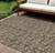 10' X 14' Brown And Ivory Floral Washable Indoor Outdoor Area Rug