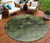 8' Green Artichoke Green And Gray Round Abstract Washable Indoor Outdoor Area Rug