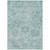8' X 10' Teal Blue And Gray Damask Washable Indoor Outdoor Area Rug