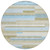 8' Sky Blue And Denim Blue Round Striped Washable Indoor Outdoor Area Rug - Sky Blue, Denim Blue