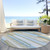 8' Sky Blue And Denim Blue Round Striped Washable Indoor Outdoor Area Rug - Sky Blue, Denim Blue