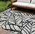 8' X 10' Black Gray And Beige Floral Washable Indoor Outdoor Area Rug
