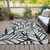 8' X 10' Black Gray And Beige Floral Washable Indoor Outdoor Area Rug