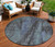 8' Blue And Gray Round Abstract Washable Indoor Outdoor Area Rug - 880016395136
