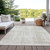 9' X 12' Ivory And Beige Abstract Washable Indoor Outdoor Area Rug Transitional Style - Ivory, Beige Color
