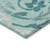 10' X 14' Teal Blue Aqua And Beige Floral Washable Indoor Outdoor Area Rug