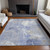 9' X 12' Denim Blue And Ivory Floral Washable Indoor Outdoor Area Rug - Denim Blue, Ivory