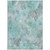 10' X 14' Teal Blue And Gray Floral Washable Indoor Outdoor Area Rug