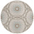 8' Beige Brown And Teal Blue Round Floral Medallion Washable Indoor Outdoor Area Rug