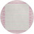 8' Pink And Ivory Round Striped Washable Indoor Outdoor Area Rug Transitional Style - Pink, Ivory Color