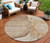 8' Brown Beige And Taupe Round Floral Washable Indoor Outdoor Area Rug