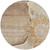 8' Brown Beige And Taupe Round Floral Washable Indoor Outdoor Area Rug