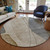 8' Taupe Beige And Gray Round Abstract Washable Indoor Outdoor Area Rug - 608219258849