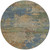 8' Denim Blue Beige And Copper Round Abstract Washable Indoor Outdoor Area Rug