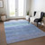 8' X 10' Blue Teal Blue And Sky Blue Abstract Washable Indoor Outdoor Area Rug