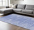 9' X 12' Denim Blue And Ivory Abstract Washable Indoor Outdoor Area Rug