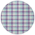 8' Purple Aqua And Beige Round Plaid Washable Indoor Outdoor Area Rug