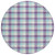 8' Purple Aqua And Beige Round Plaid Washable Indoor Outdoor Area Rug