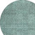 8' Teal Blue Round Geometric Washable Indoor Outdoor Area Rug