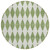 8' Green And Ivory Round Geometric Washable Indoor Outdoor Area Rug