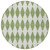 8' Green And Ivory Round Geometric Washable Indoor Outdoor Area Rug