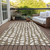9' X 12' Brown And Ivory Abstract Washable Indoor Outdoor Area Rug - Brown, Ivory
