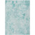 8' X 10' Aqua Teal Blue And Ivory Floral Washable Indoor Outdoor Area Rug