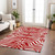 9' X 12' Red And Ivory Animal Print Washable Indoor Outdoor Area Rug