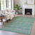 8' X 10' Green And Blush Striped Washable Indoor Outdoor Area Rug
