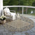 8' Charcoal Gray And Brown Round Oriental Washable Indoor Outdoor Area Rug