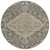 8' Charcoal Gray And Brown Round Oriental Washable Indoor Outdoor Area Rug