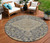 8' Charcoal Gray And Brown Round Oriental Washable Indoor Outdoor Area Rug