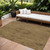 8' X 10' Brown And Tan Floral Washable Indoor Outdoor Area Rug